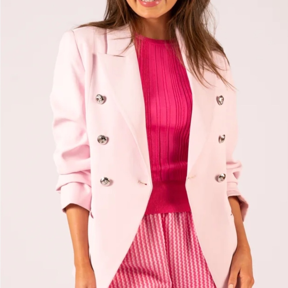Pink Double-Breasted Women's Blazer